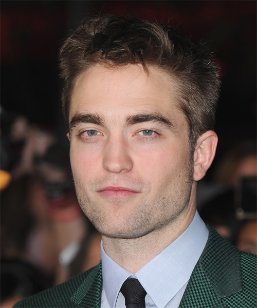 Robert Pattinson Short Straight   Light Chocolate Brunette   Hairstyle - side on view
