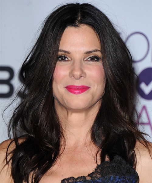 Sandra Bullock Long Straight   Black    Hairstyle
