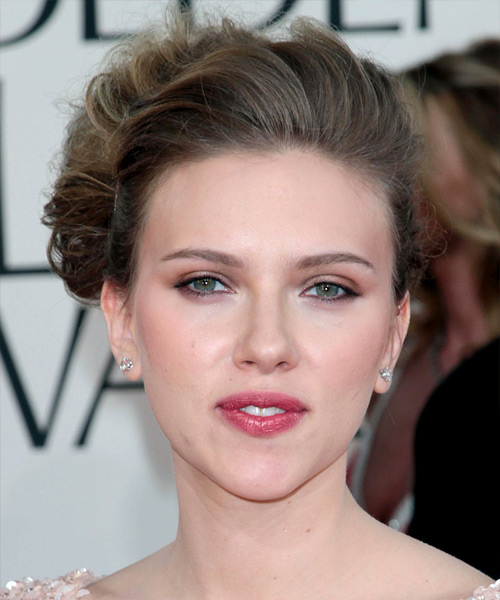 Scarlett Johansson  Long Curly   Dark Ash Blonde  Updo Hairstyle