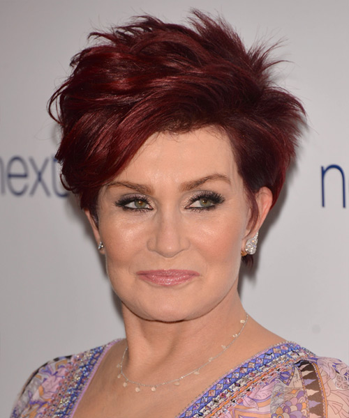 Sharon Osbourne Short Straight    Red   Hairstyle