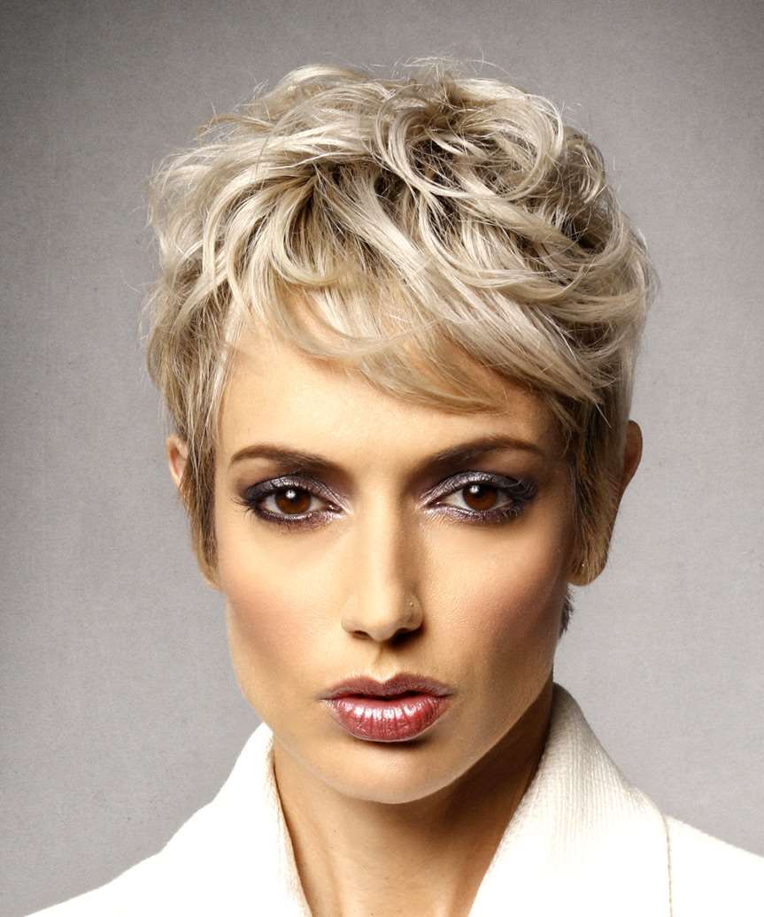 Very Short Curled Shag Hairdo