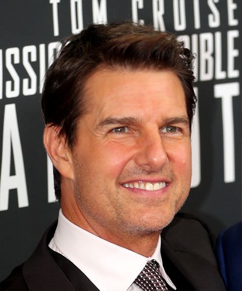 Tom Cruise Short Straight   Black    Hairstyle - side on view