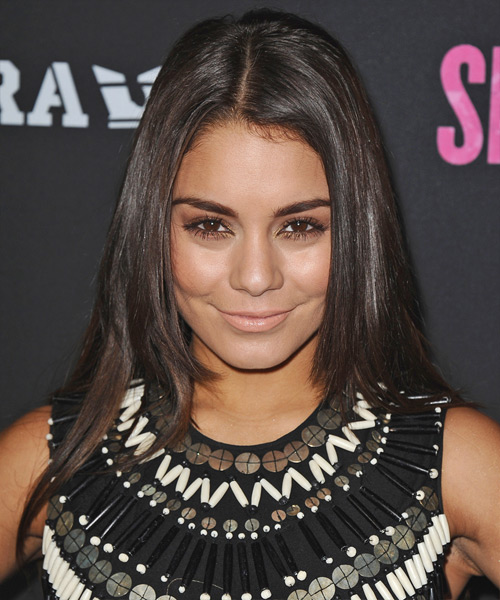 Vanessa Hudgens Long Straight   Dark Brunette   Hairstyle