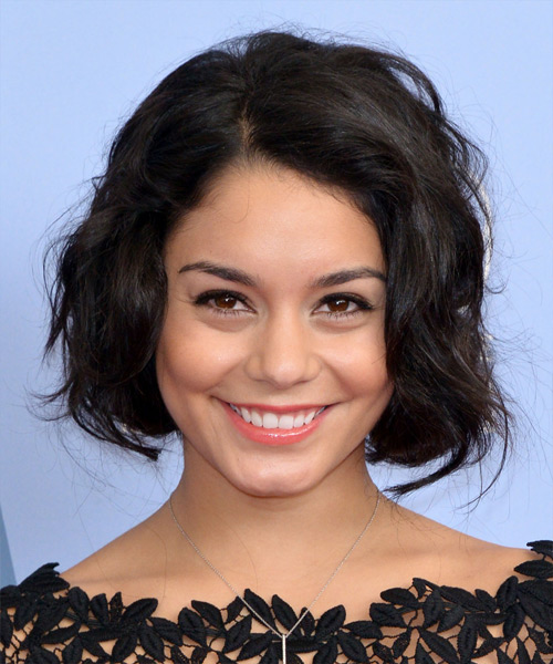 Vanessa Hudgens Short Wavy   Dark Brunette Bob  Haircut