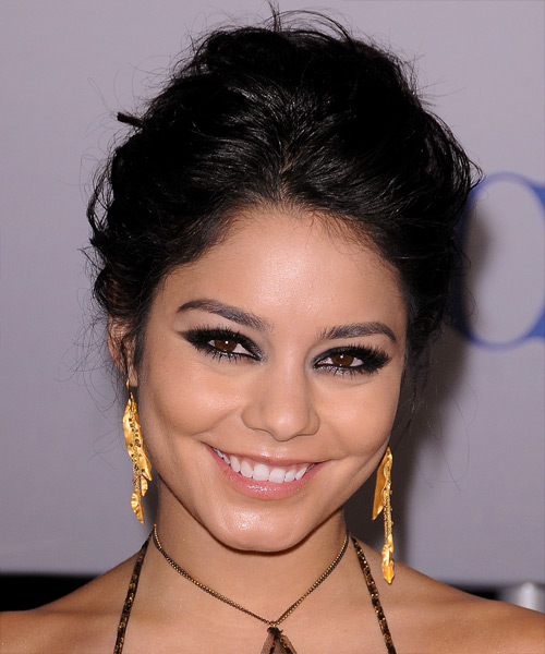 Vanessa Hudgens  Long Curly   Black   Updo Hairstyle