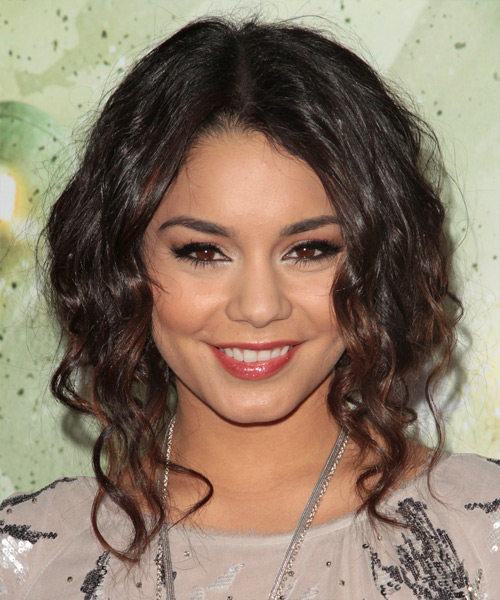 Vanessa Hudgens Medium Curly   Dark Brunette   Hairstyle