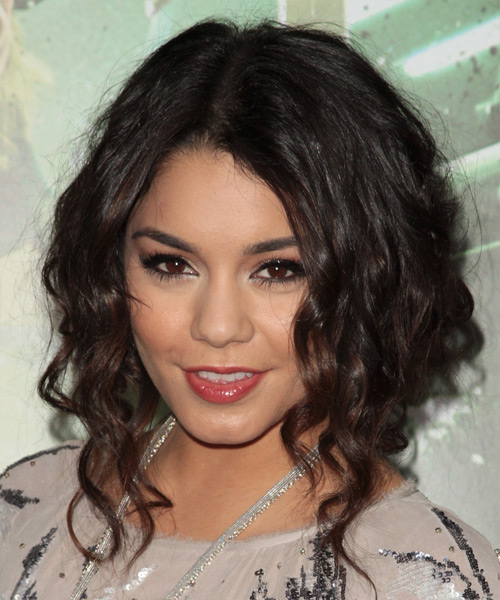 Vanessa Hudgens Medium Curly   Dark Brunette   Hairstyle - side view