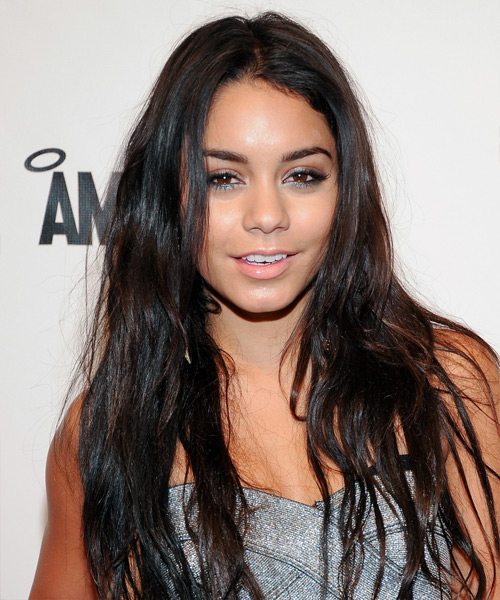 Vanessa Hudgens Long Straight   Dark Brunette   Hairstyle
