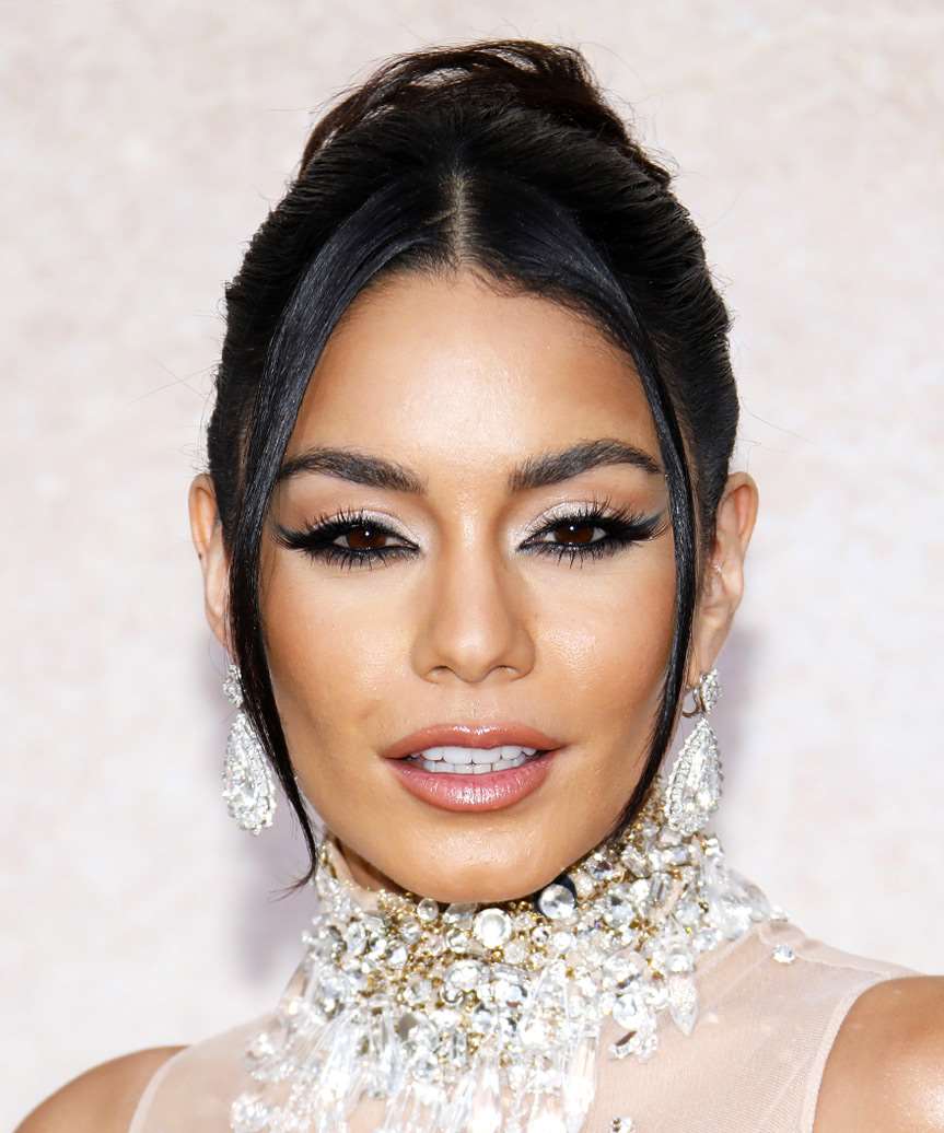 Vanessa Hudgens Long Straight   Black   Updo Hairstyle