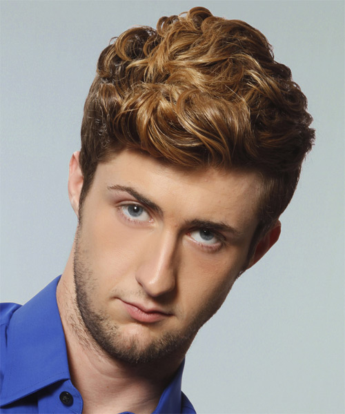 Short Male Hairstyle With Top Waves - side on view