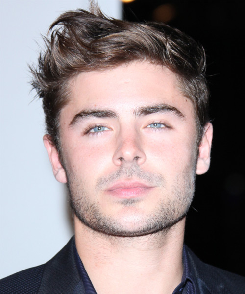 Zac Efron Short Straight    Brunette   Hairstyle