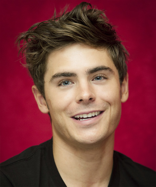 Zac Efron Short Straight    Ash Brunette   Hairstyle