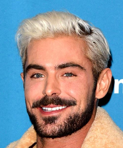 Zac Efron Short Straight   Light Platinum Blonde   Hairstyle - side view