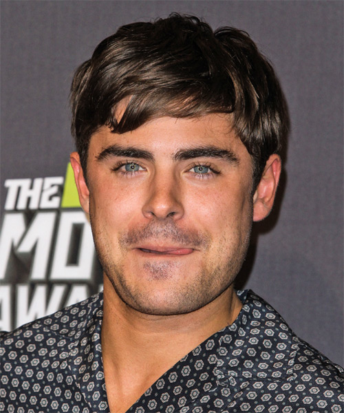 Zac Efron Short Straight   Dark Brunette   Hairstyle